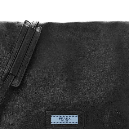 Prada Glace Calf Etiquette Flap Black Astrale 11 of 13