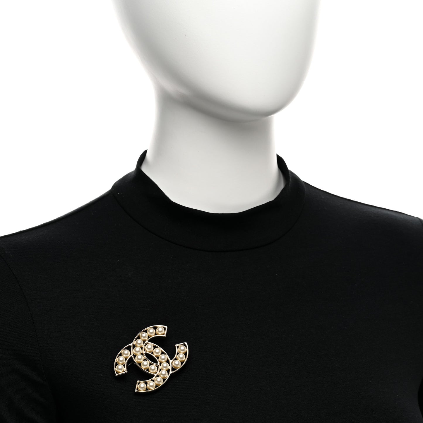 Pearl CC Brooch Light Gold