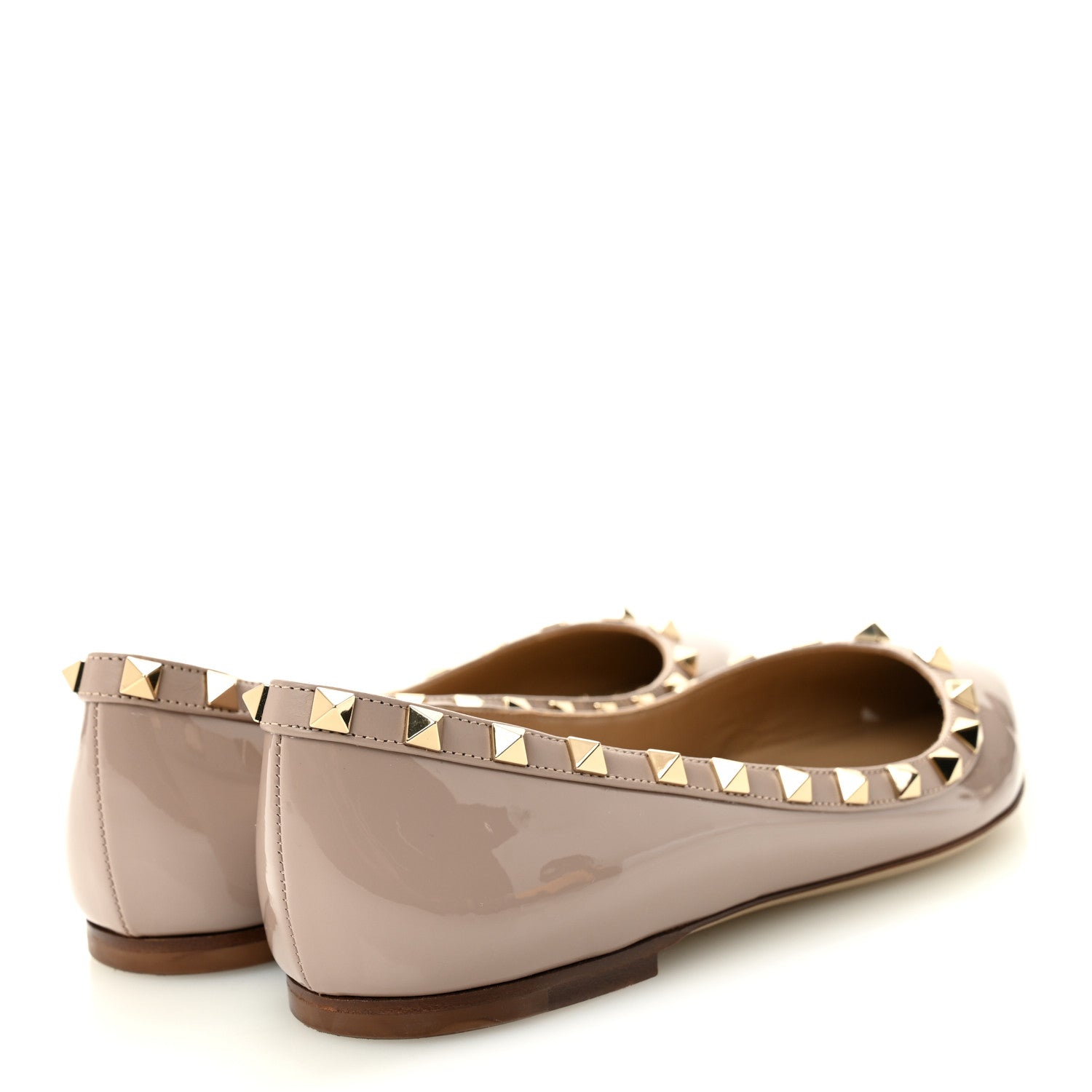 Valentino Garavani Patent Rockstud Ballerina Flats 40 Poudre 4 of 10