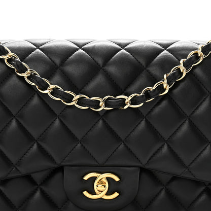 Chanel Lambskin Quilted Jumbo Double Flap Black 8 of 15