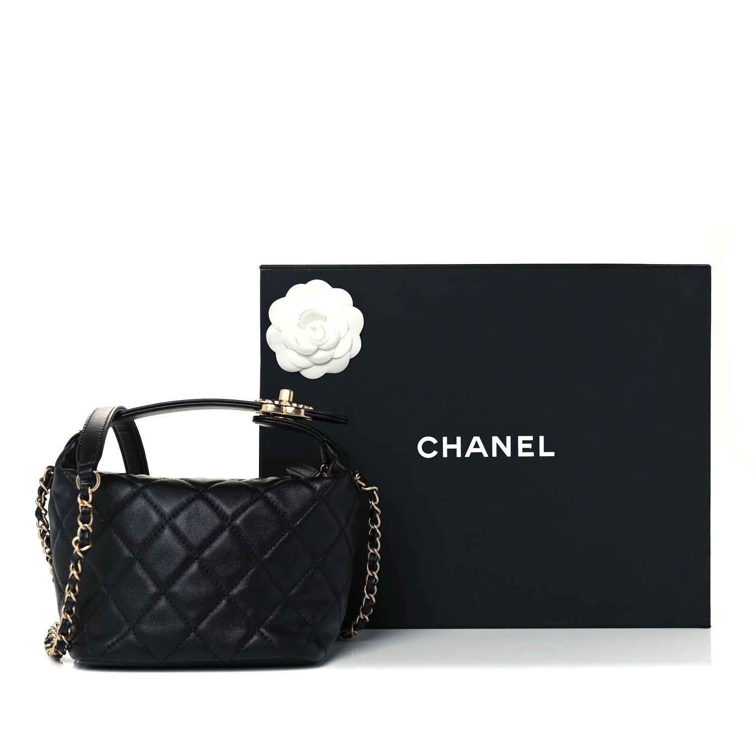 Chanel Lambskin Quilted Small Perfect Meeting Hobo Black 11 of 11