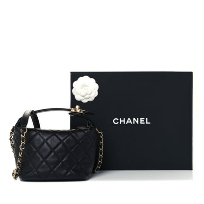 Chanel Lambskin Quilted Small Perfect Meeting Hobo Black 11 of 11