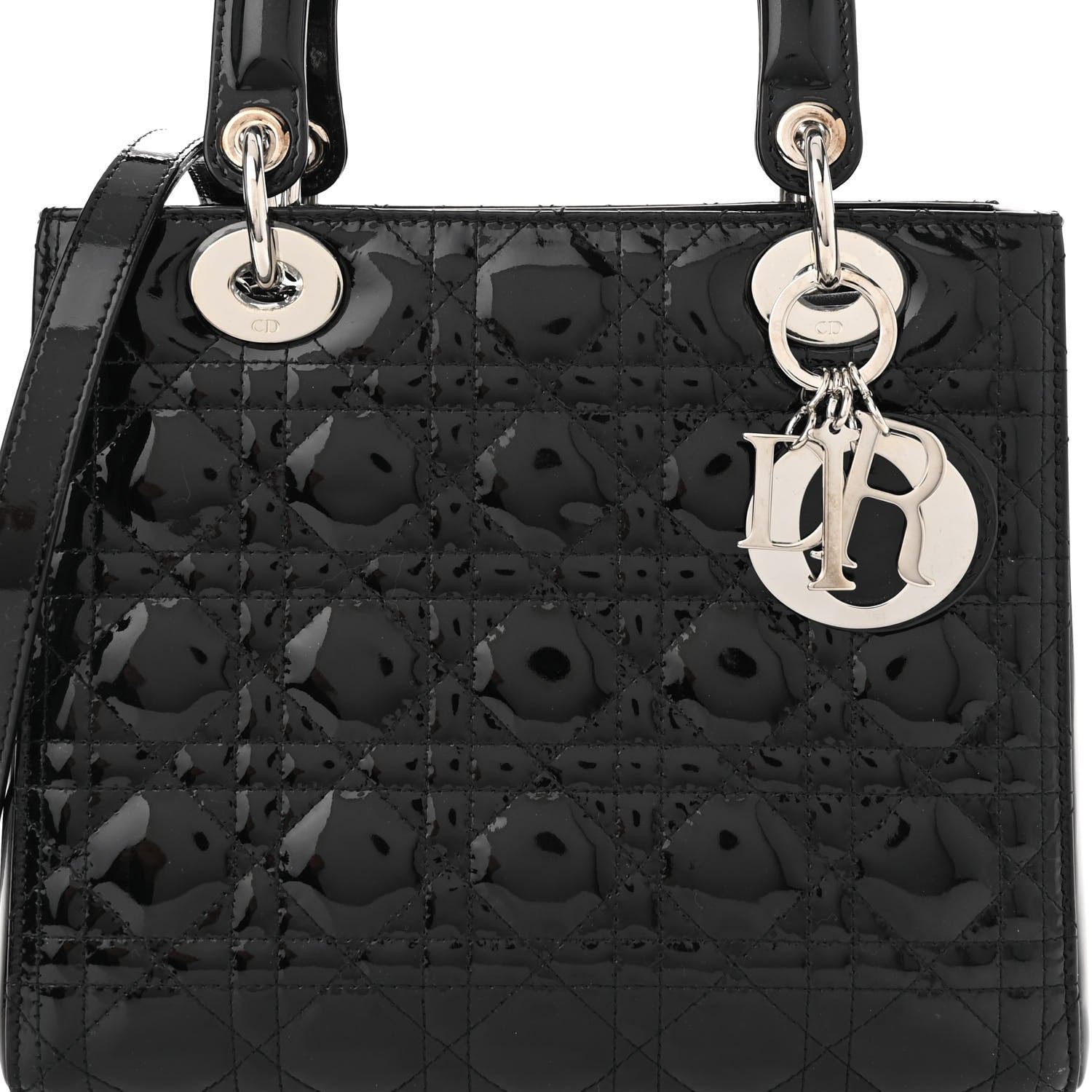 Christian Dior Patent Cannage Medium Lady Dior Black 7 of 11