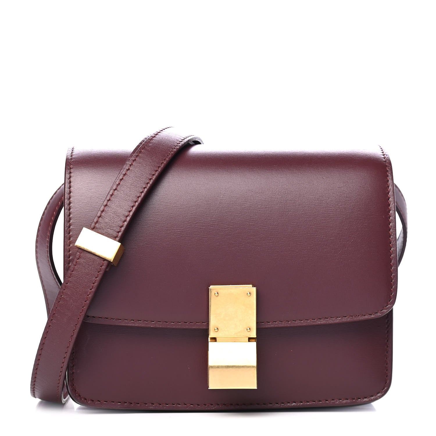 Celine Box Calfskin Small Classic Box Flap Bag Burgundy 1 of 5