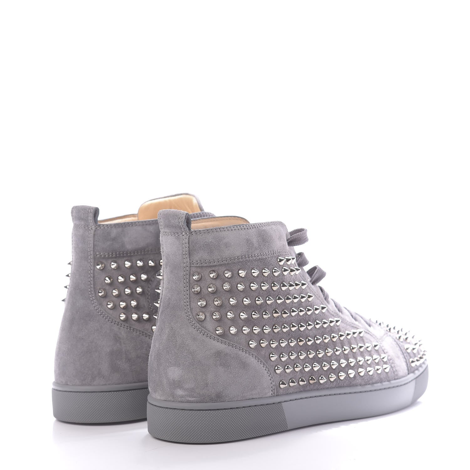 Christian Louboutin Veau Velours Mens Louis Spikes Flat Sneakers 46 Squale 4 of 9