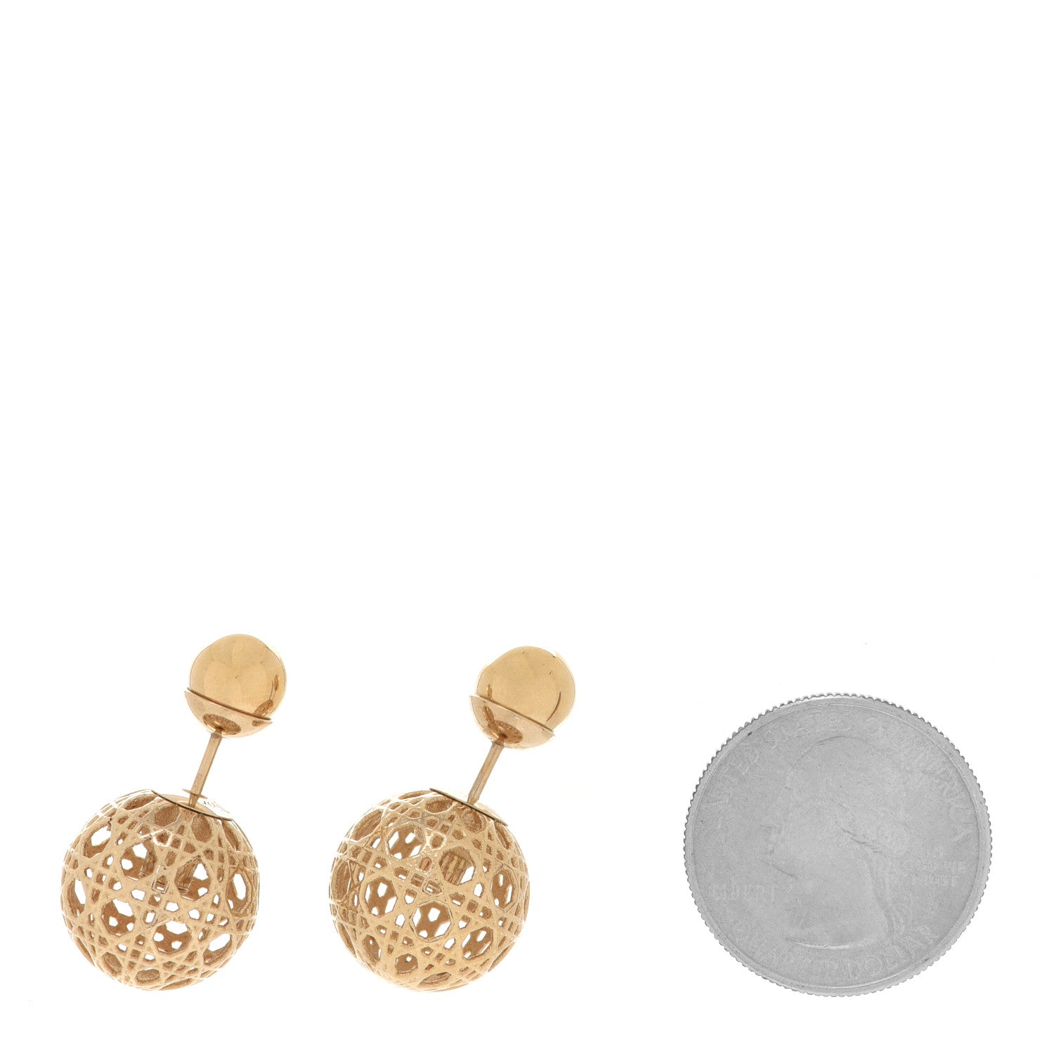 Christian Dior Cannage Mise En Dior Tribal Earrings Gold 2 of 4
