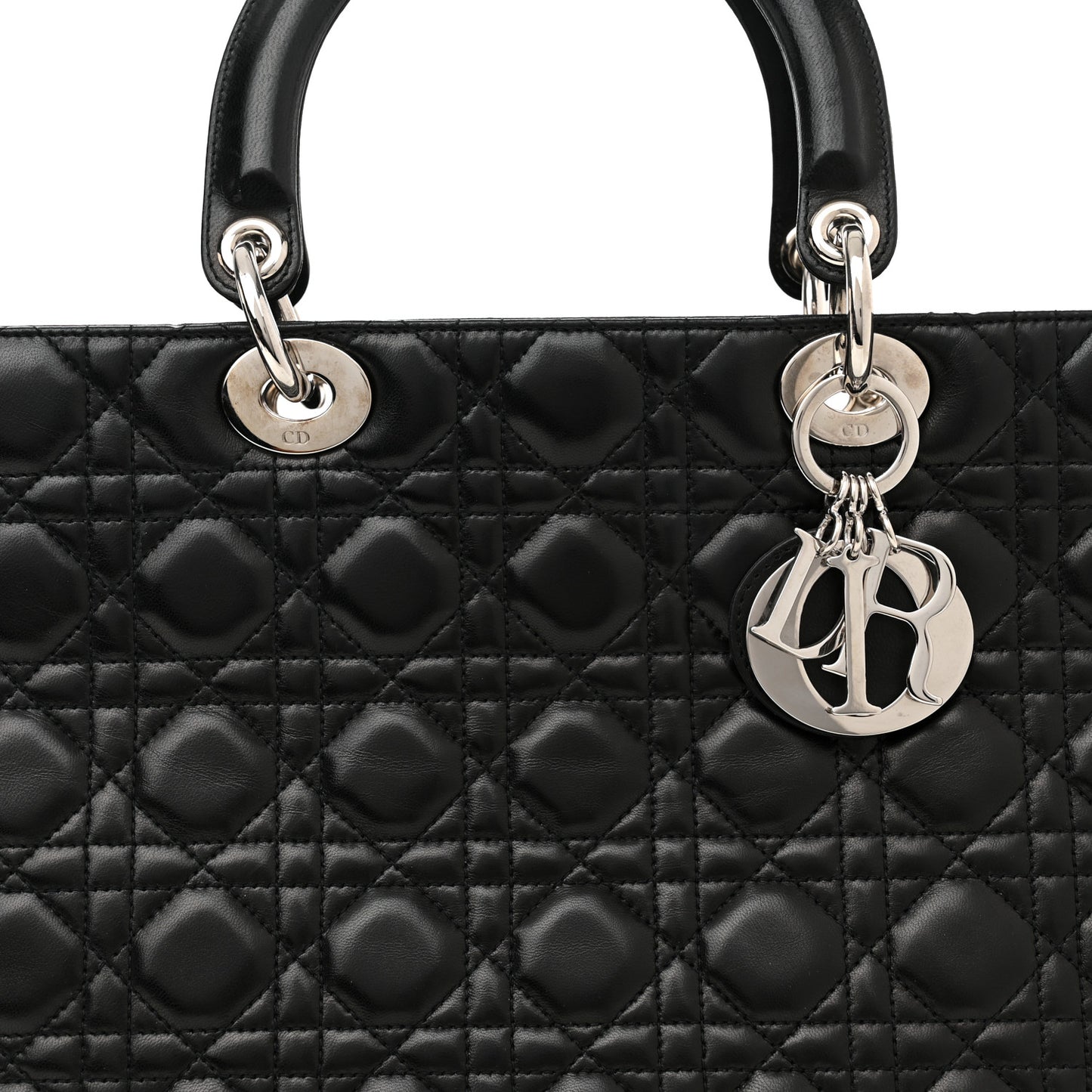 Lambskin Cannage Large Lady Dior Black