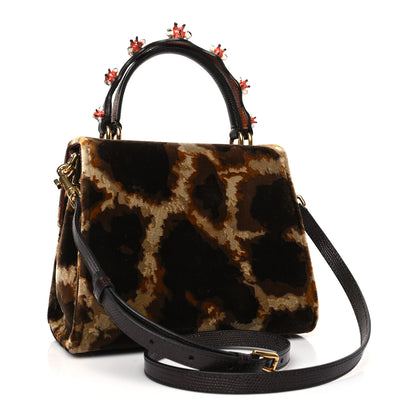 Dolce & Gabbana Velvet Giraffe Printed Welcome Satchel Multicolor 3 of 8