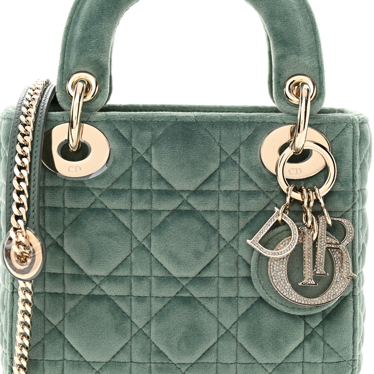 Velvet Mini Lady Dior Green