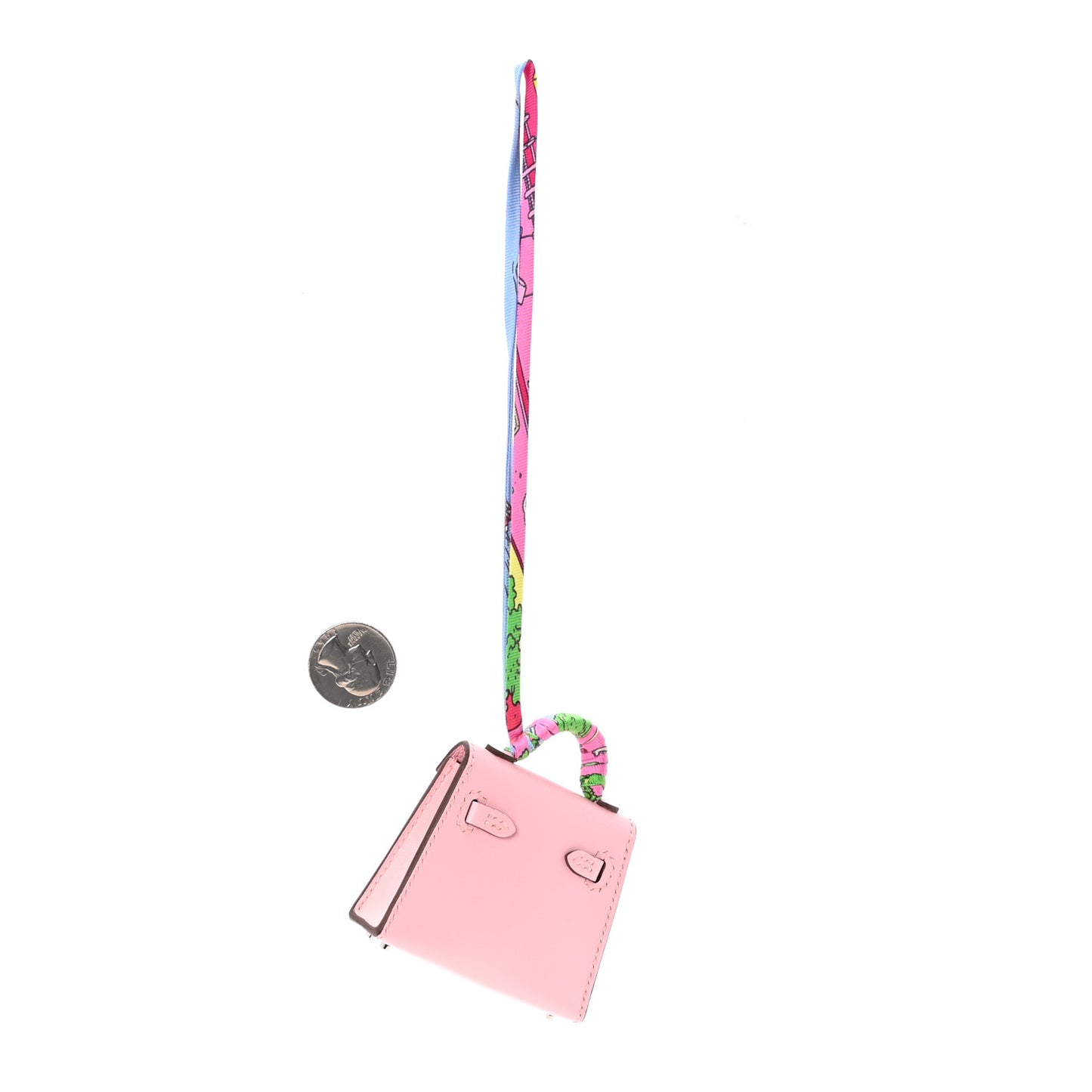 Tadelakt Mini Kelly Twilly Bag Charm Rose Sakura