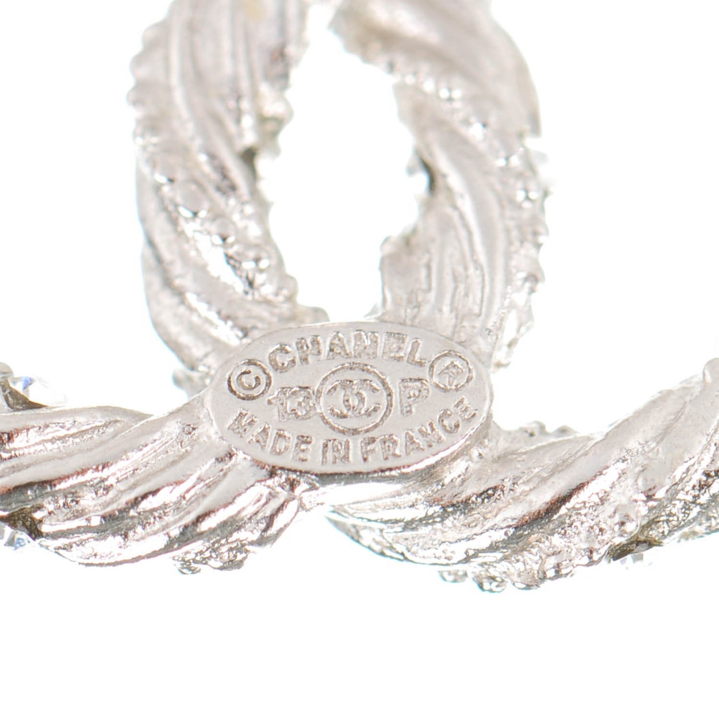Crystal CC Twisted Earrings Silver
