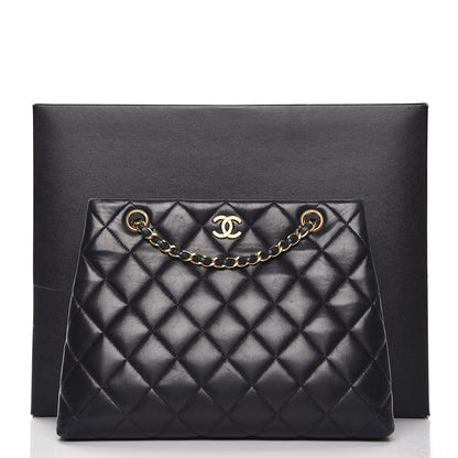 Chanel Lambskin Quilted Shopping Tote Black 11 of 11
