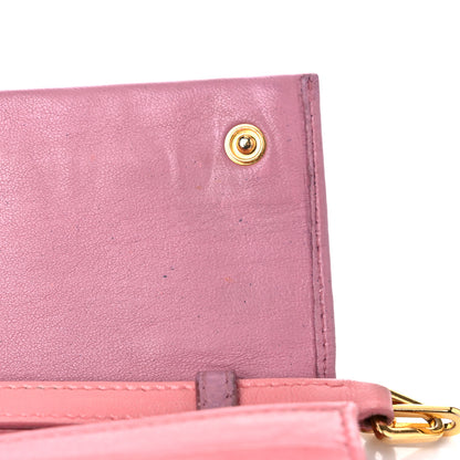 Miu Miu Nappa Matelasse Bicolor Wallet On Chain Loto Orchide 16 of 20