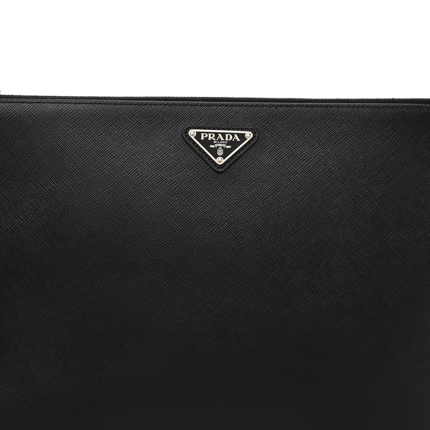 Saffiano Flat Wristlet Pouch Black