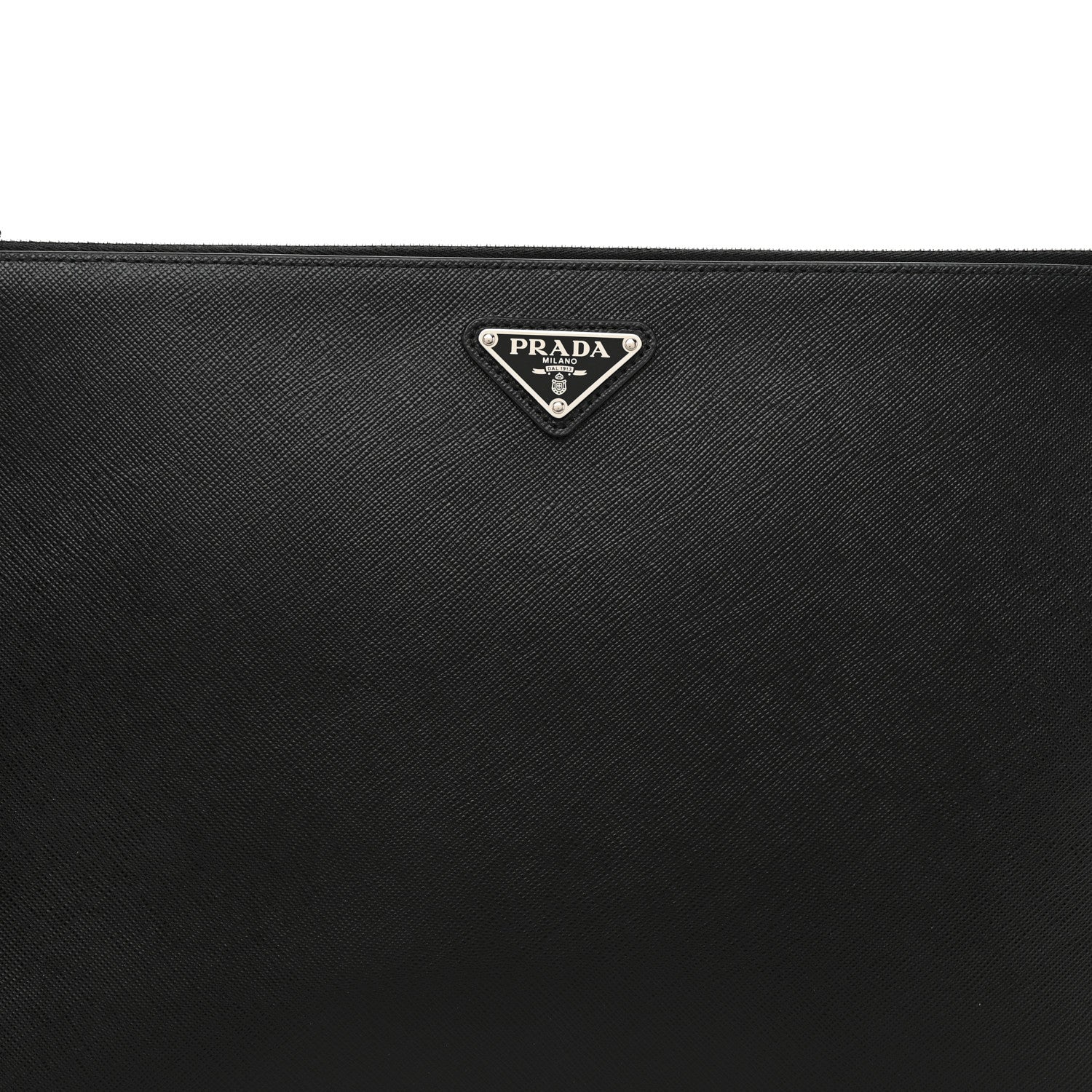 Prada Saffiano Flat Wristlet Pouch Black 7 of 10