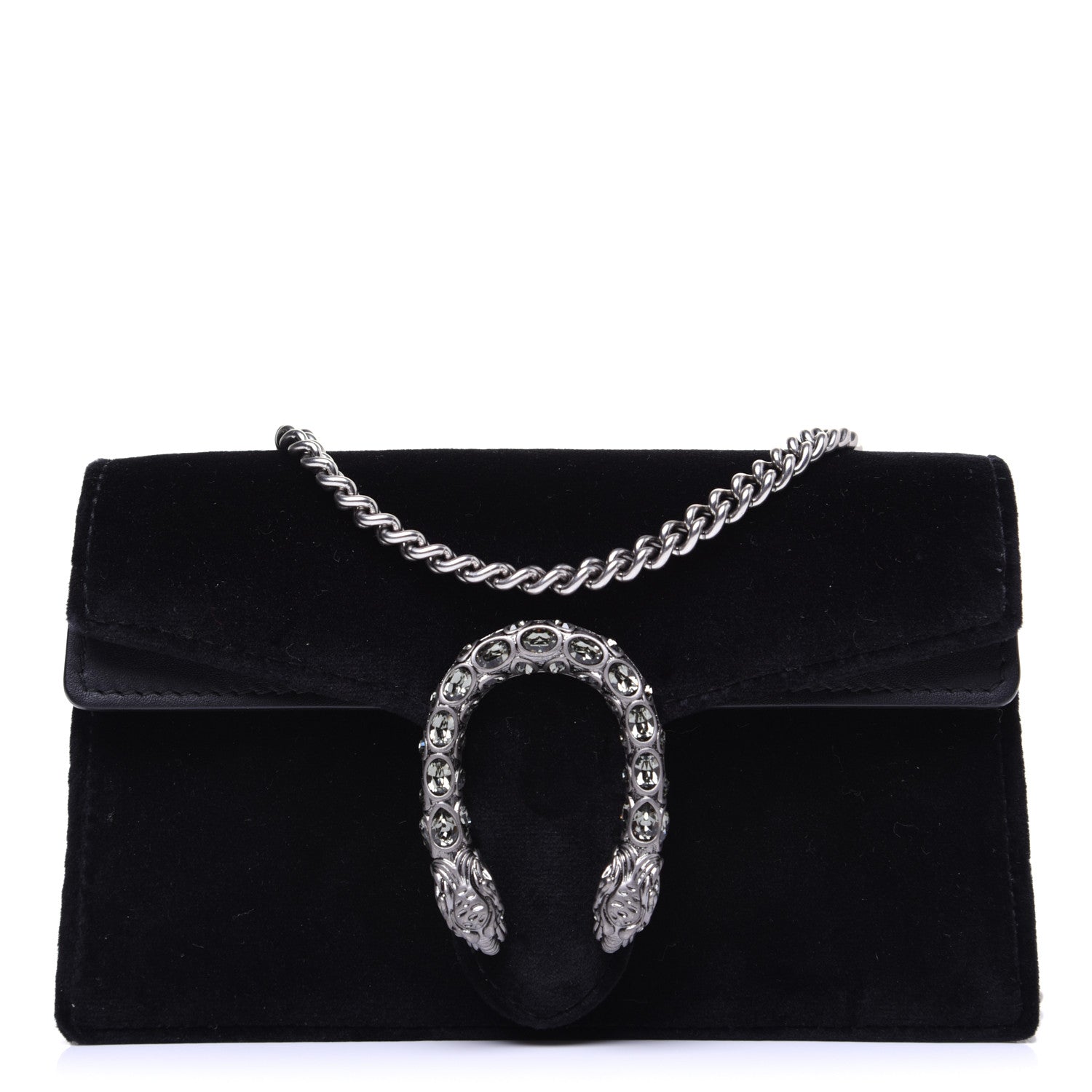 Gucci Velvet Super Mini Dionysus Shoulder Bag Black 1 of 12