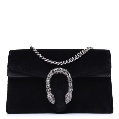Gucci Velvet Super Mini Dionysus Shoulder Bag Black 1 of 12