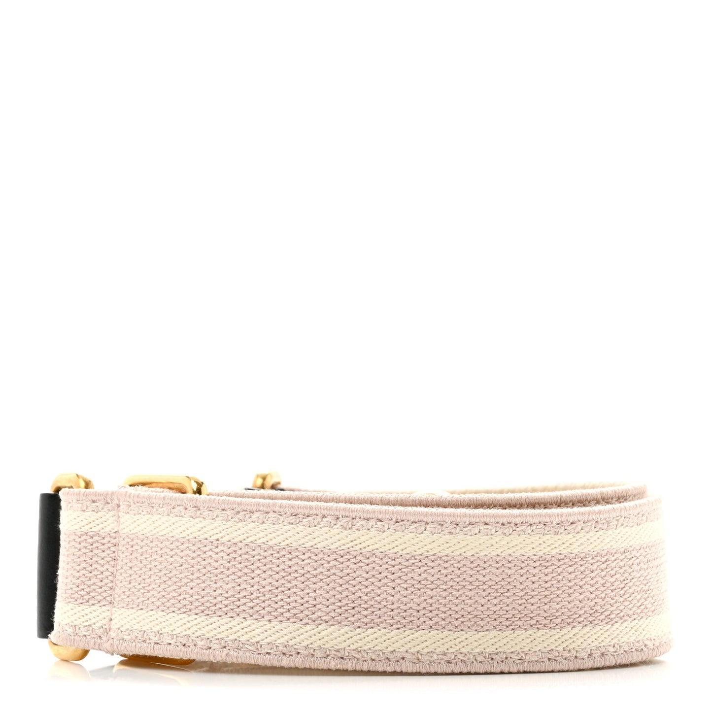 Canvas Embroidered Shoulder Strap Pink Beige