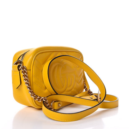 Gucci Calfskin Matelasse Mini GG Marmont Chain Shoulder Bag Stone Topaz 3 of 7