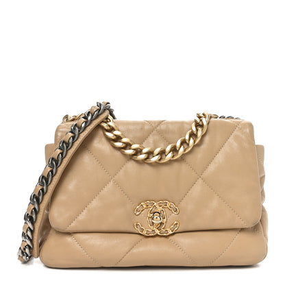 Chanel Lambskin Quilted Medium Chanel 19 Flap Dark Beige 1 of 11