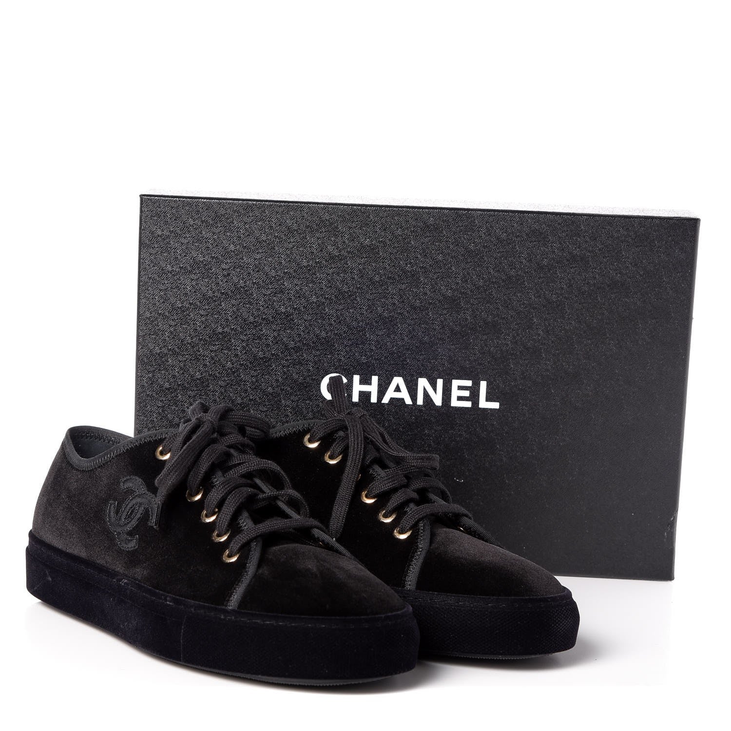 Chanel Velvet CC Sneakers 39 Black 9 of 9