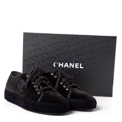 Chanel Velvet CC Sneakers 39 Black 9 of 9