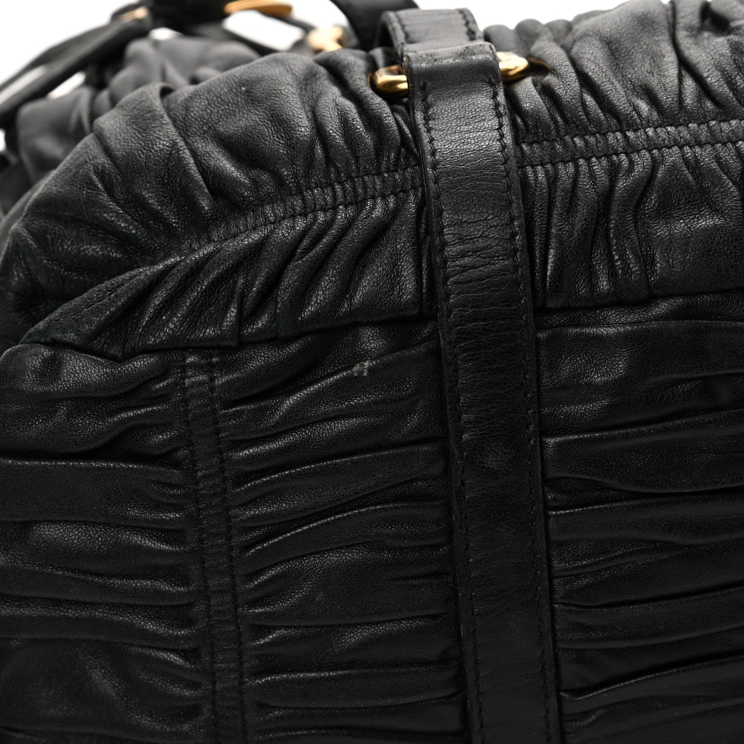 Prada Nappa Gaufre Buckle Bowler Black 10 of 20