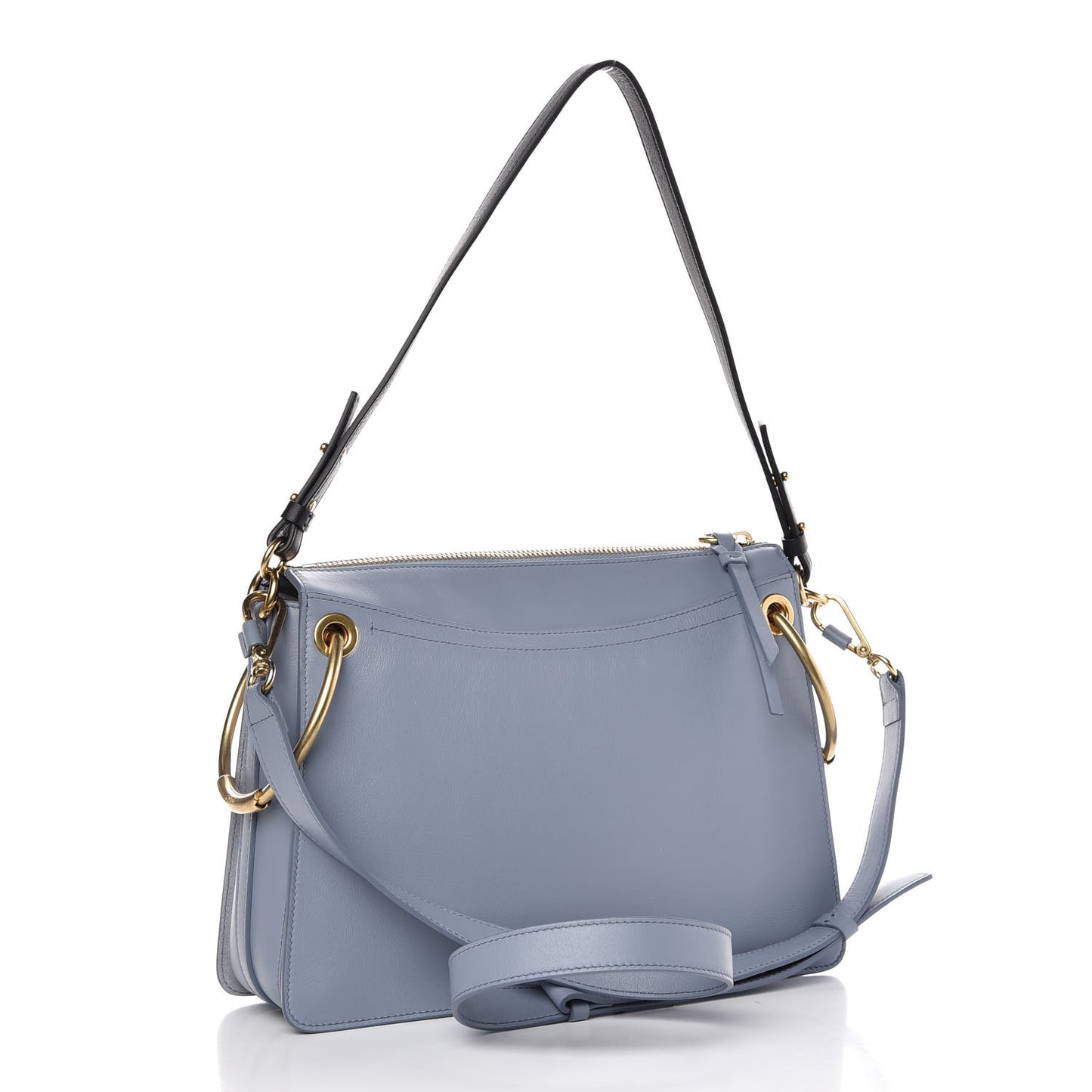 Calfskin Suede Medium Roy Bag Washed Blue