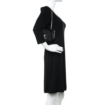 Celine Shiny Calfskin Triomphe Chain Shoulder Bag Black 2 of 10