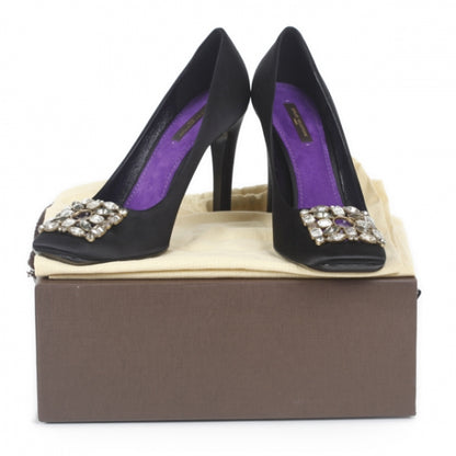 Louis Vuitton Satin Swarovski Crystal Heels 40 Black 10 of 10