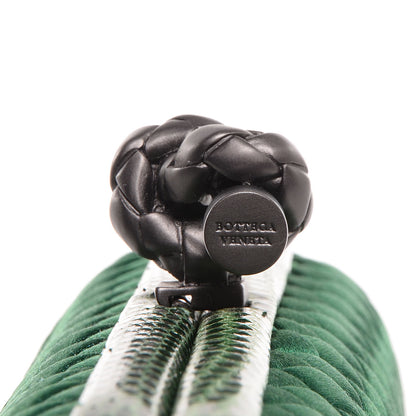 Bottega Veneta BOTTEGA VENETA Satin Intreccio Impero Ayers Stretch Knot Clutch Emerald 11 of 11