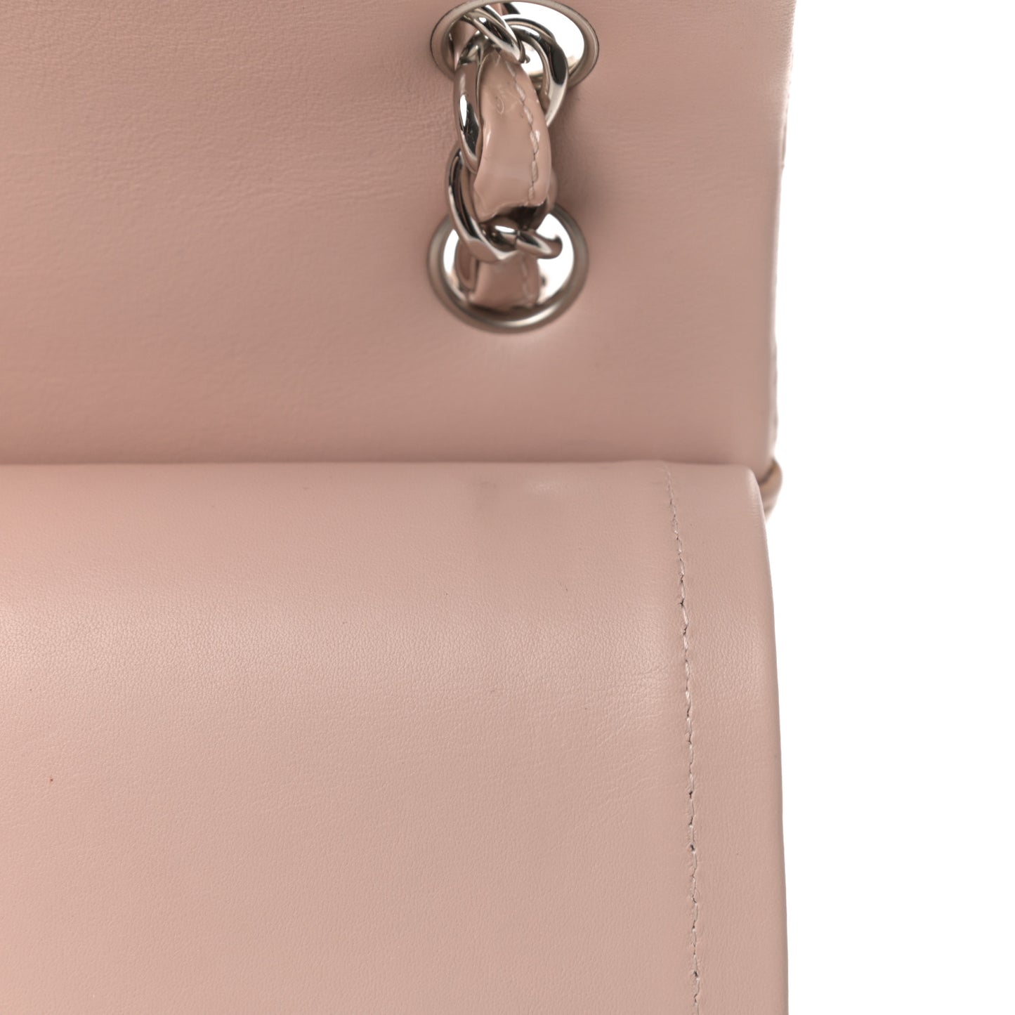 Patent Quilted Jumbo Double Flap Light Pink