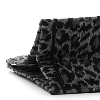 Christian Dior Canvas Mizza Embroidered Large Leopard Book Tote Grey 9 of 11