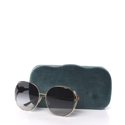 Gucci Metal Oversized Round Frame GG0225S Sunglasses Gold 7 of 7