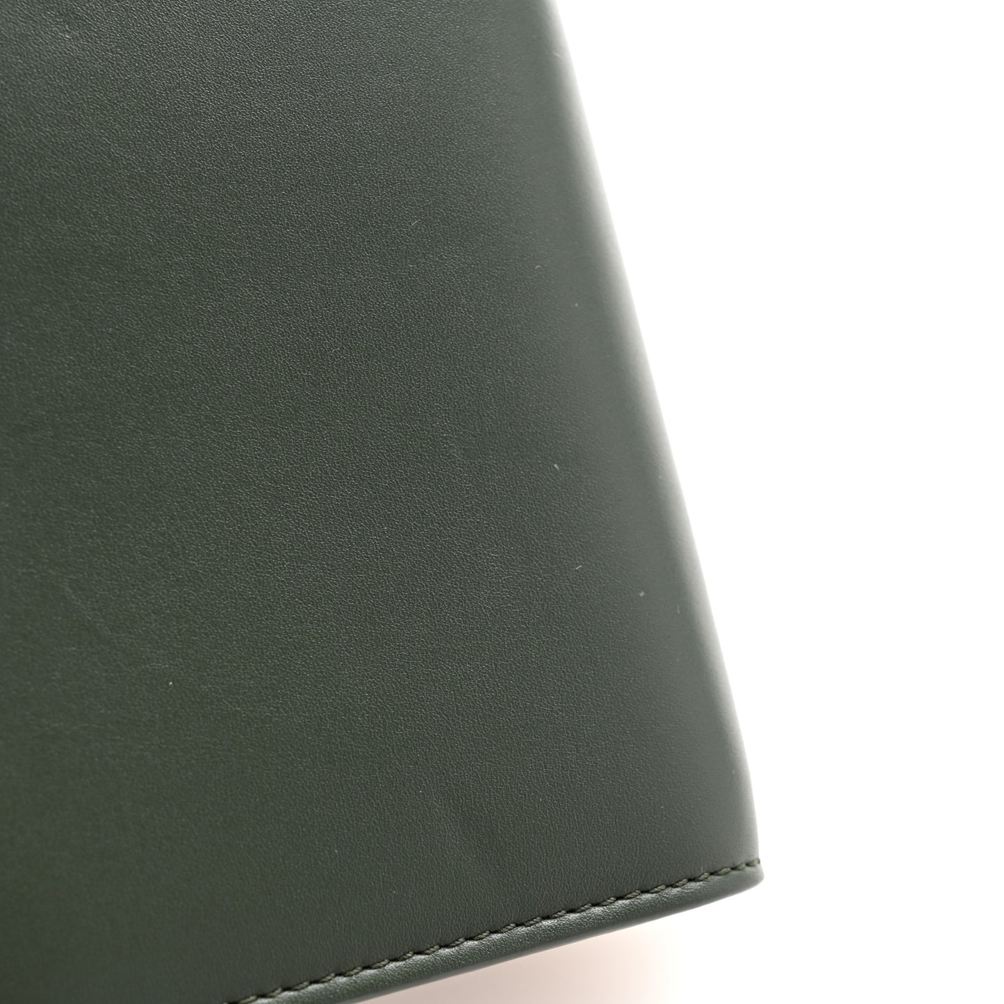 X SUNA FUJITA Satin Calfskin Panda Compact Zip Wallet Bottle Green
