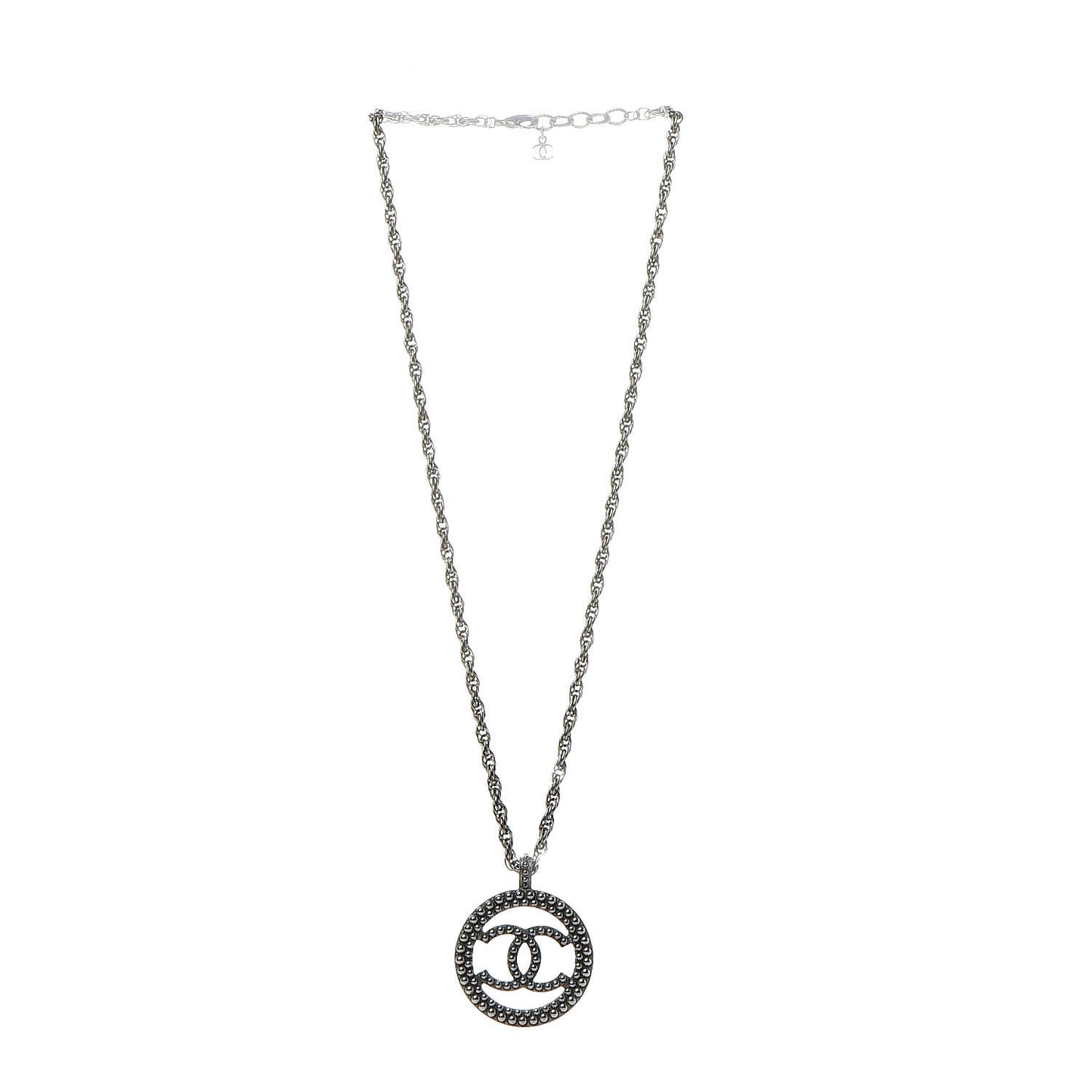 Ruthenium Pearl CC Short Necklace Dark Grey