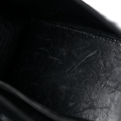 Balenciaga Shiny Calfskin Monochrome Crocodile Embossed Small Hourglass Top Handle Bag Black 14 of 21