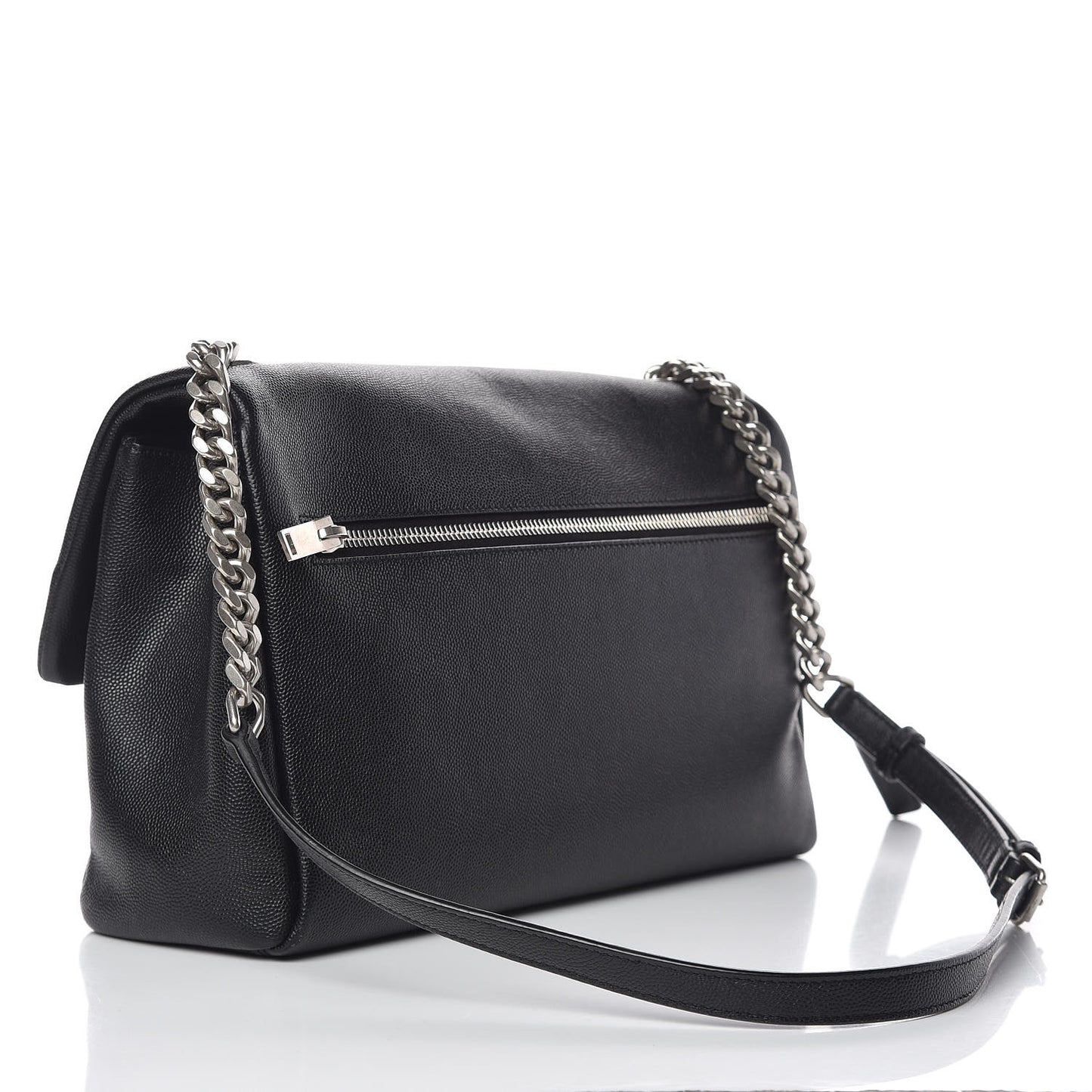 Grain De Poudre Medium West Hollywood Monogram Fold-Over Black