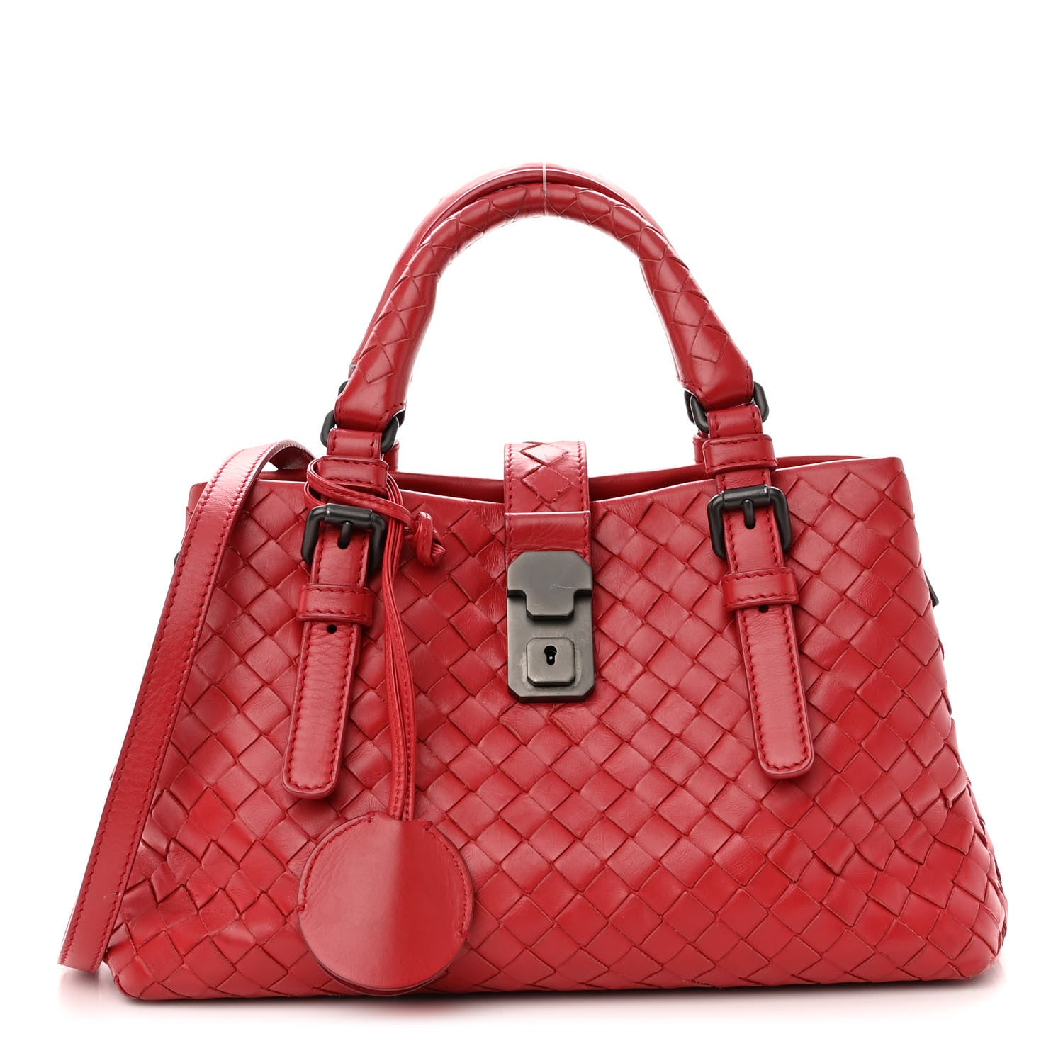 Bottega Veneta Calfskin Intrecciato Mini Roma Red 1 of 12