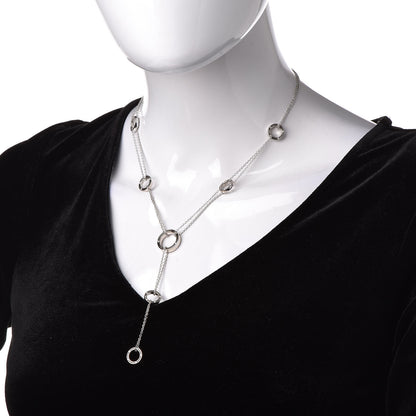 Damiani 18K White Gold Diamond D.Side Lariat Necklace 2 of 5