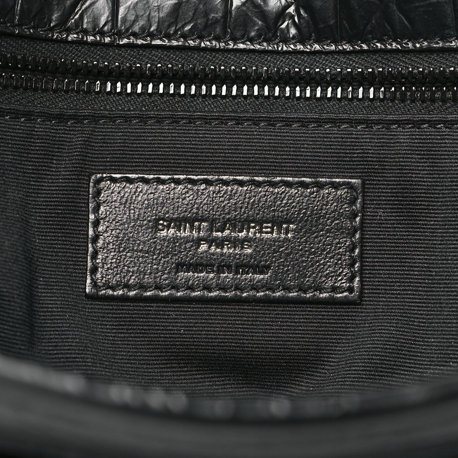 Saint Laurent Crocodile Embossed Lambskin Monogram Medium Niki Chain Satchel Black 6 of 11
