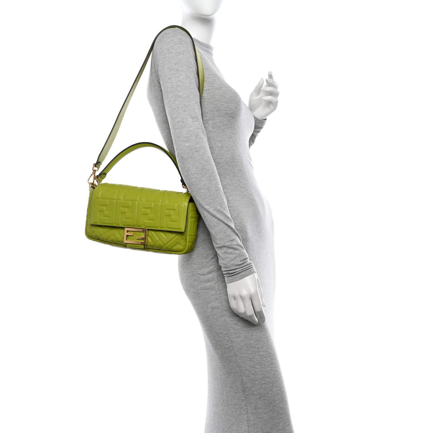 Nappa FF 1974 Embossed Baguette Wasabi