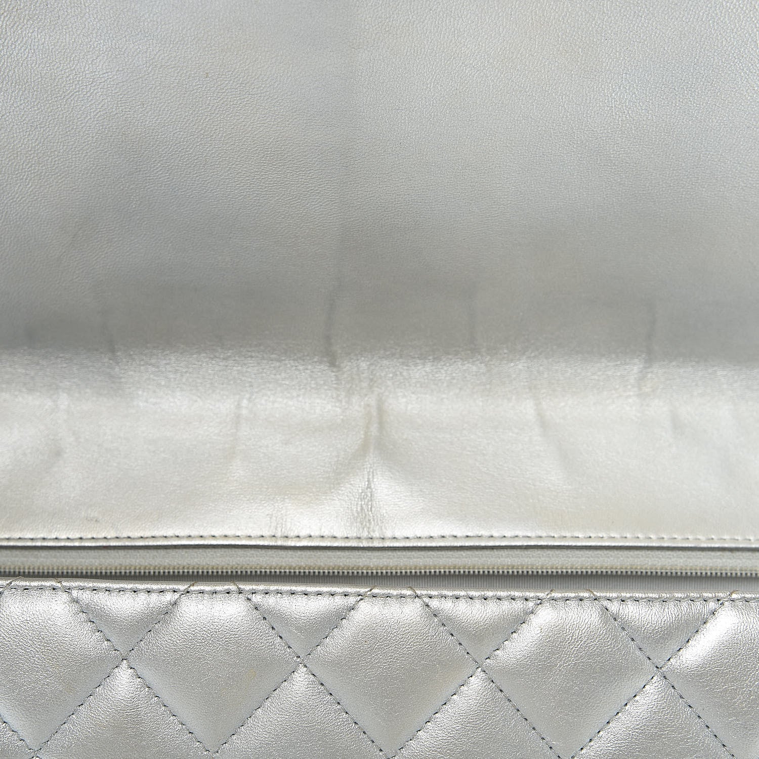 Chanel Metallic Lambskin Quilted Maxi Single Flap Silver 8 of 16
