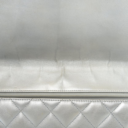 Chanel Metallic Lambskin Quilted Maxi Single Flap Silver 8 of 16