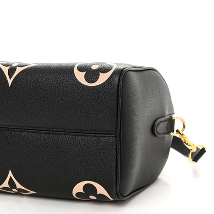 Louis Vuitton Empreinte Monogram Giant Speedy Bandouliere 25 Black Beige 10 of 11
