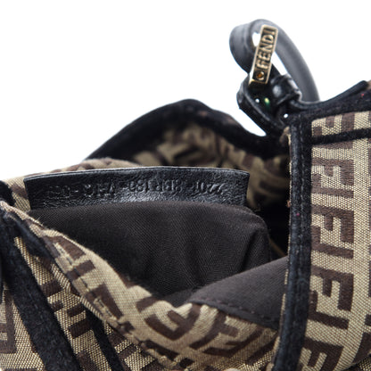 Fendi Zucchino Velvet Vitello Mini Mama Tube Bag Mogano Panna Black 9 of 10