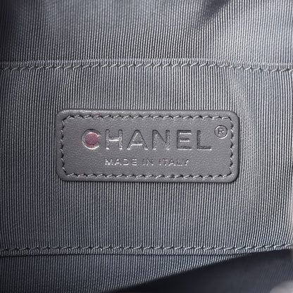 Chanel Metallic Calfskin Studded Chevron Quilted Small Stud Wars Drawstring Bag Silver 6 of 10