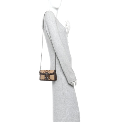 Gucci Monogram Jumbo GG Textured Dollar Calfskin Super Mini Dionysus Shoulder Bag Camel Ebony New Acero 2 of 9
