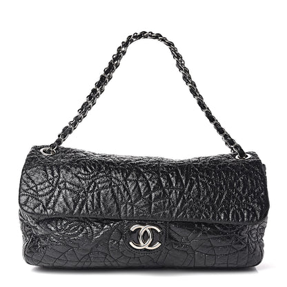 Chanel Vinyl Graphic Edge Flap Black 1 of 15
