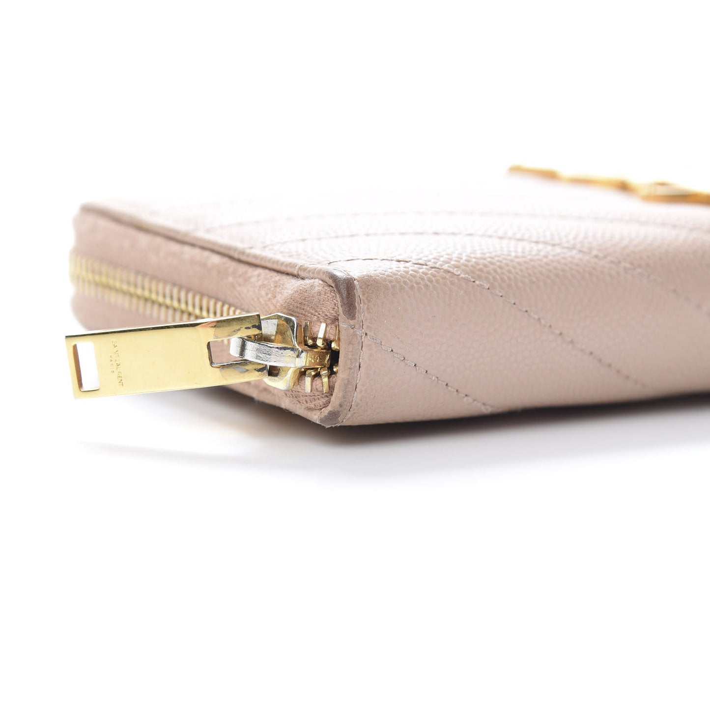Grain De Poudre Matelasse Chevron Monogram Zip Around Wallet Rose Poudre